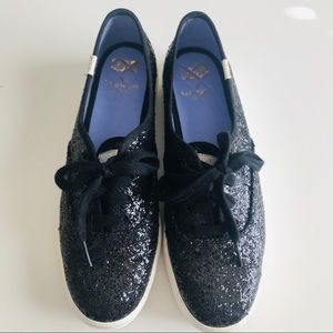 Kate Spade & Keds Collab Black Sequin Glitter SZ 8